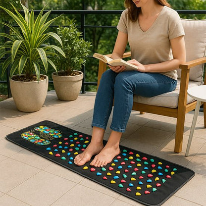tapis d'acupression pieds au sol