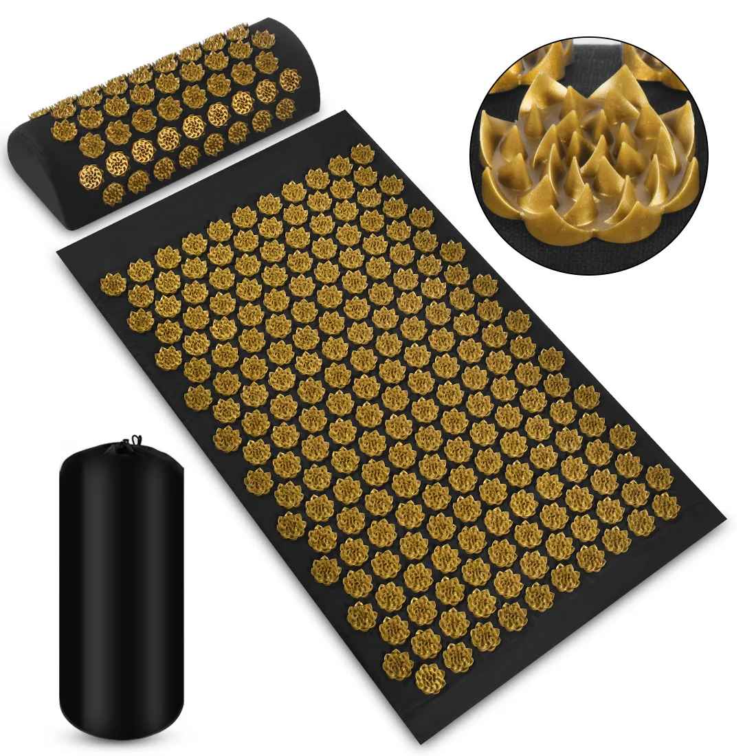 Tapis d'acupression | tapis de massage avec oreiller or Bien - être Shop